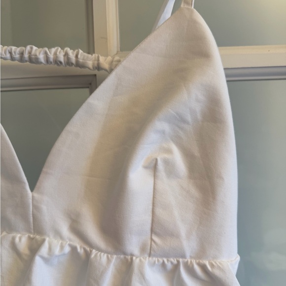 Abercrombie & Fitch White Poplin Peplum Camisole Tank Top Size L - Picture 6 of 9